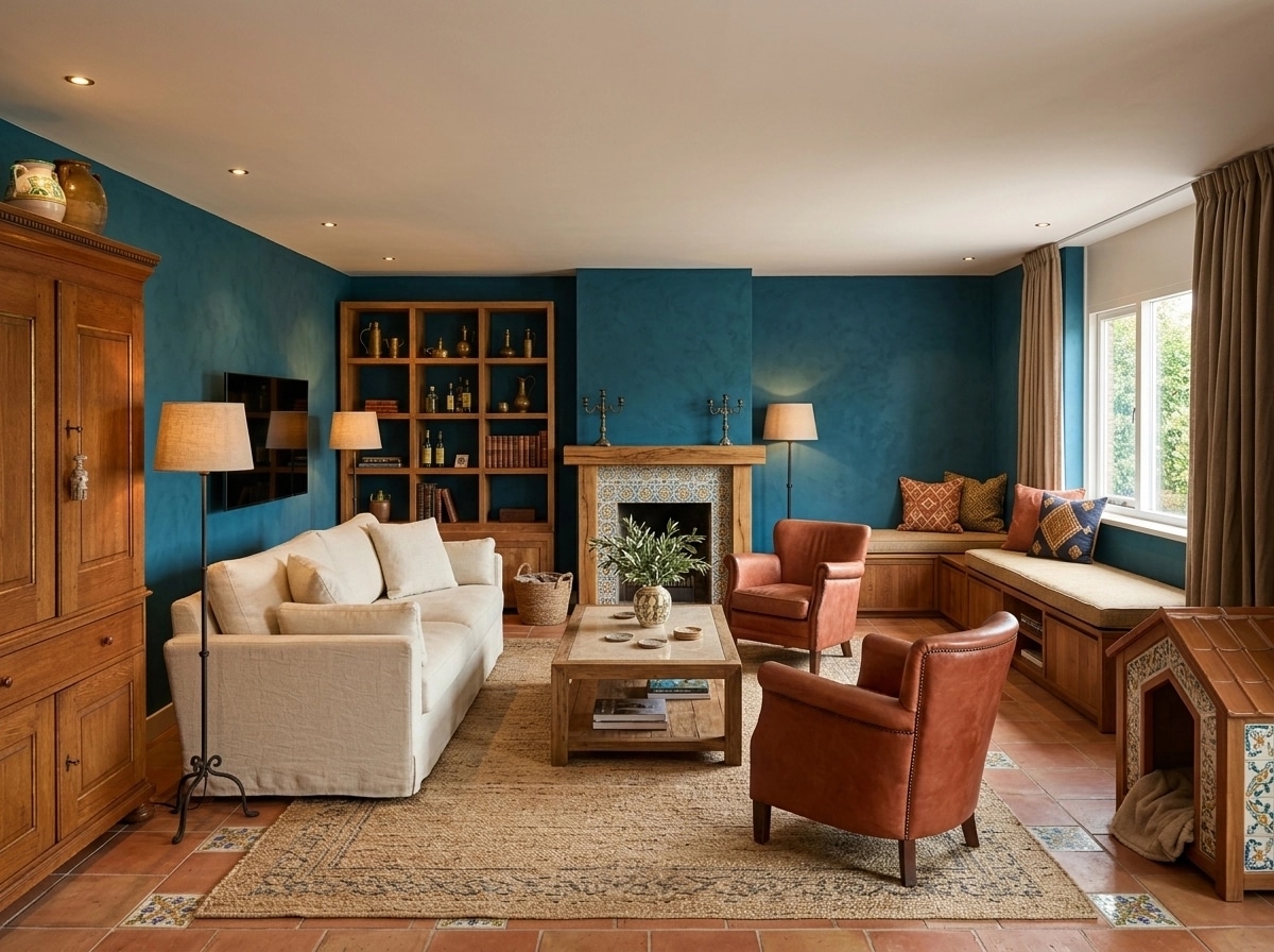 Diseño de interiores en estilo Mediterranean — Salón por GenRoom AI
