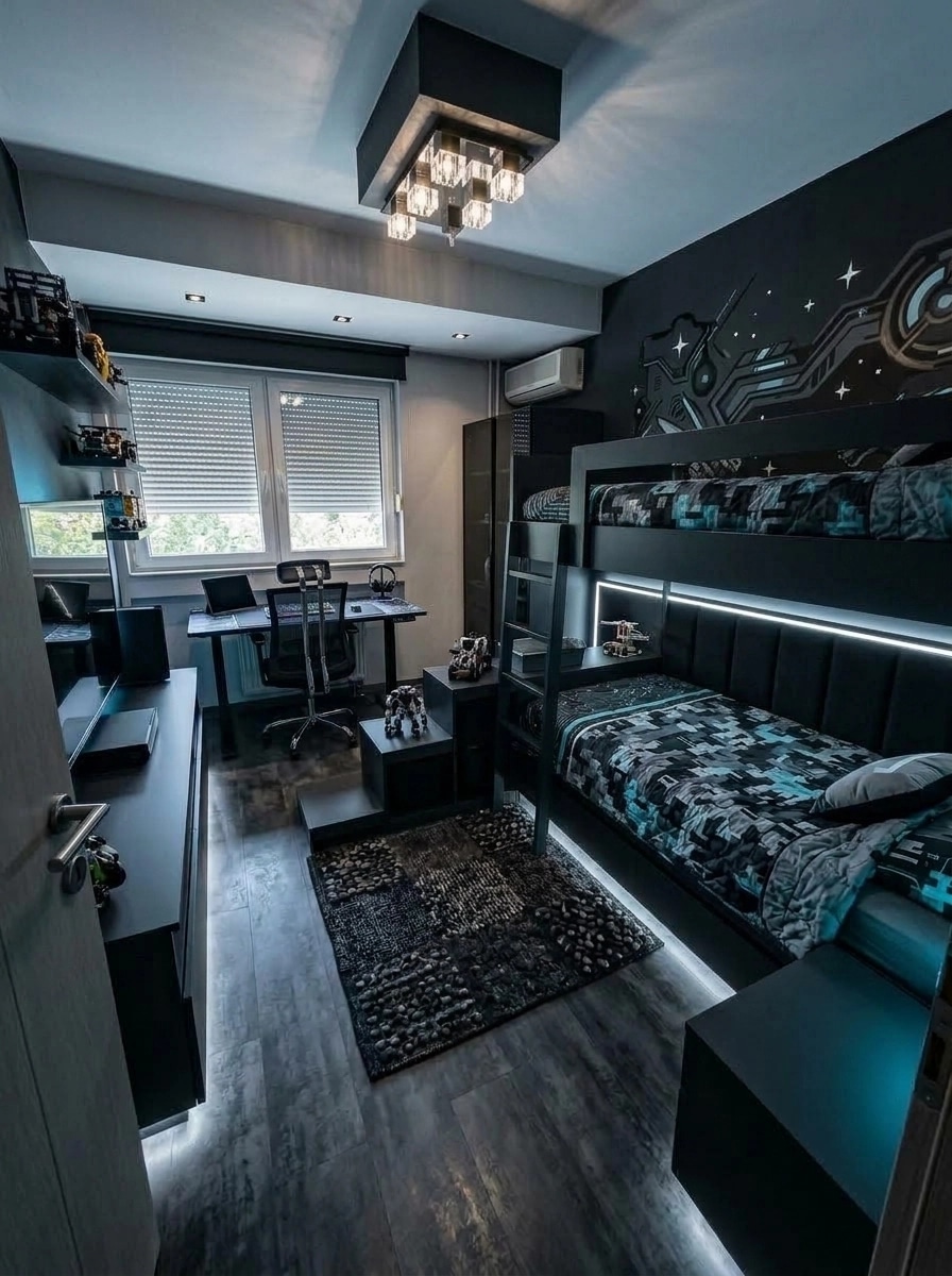 Interior design in Blacktec style — Kids Room by GenRoom AI