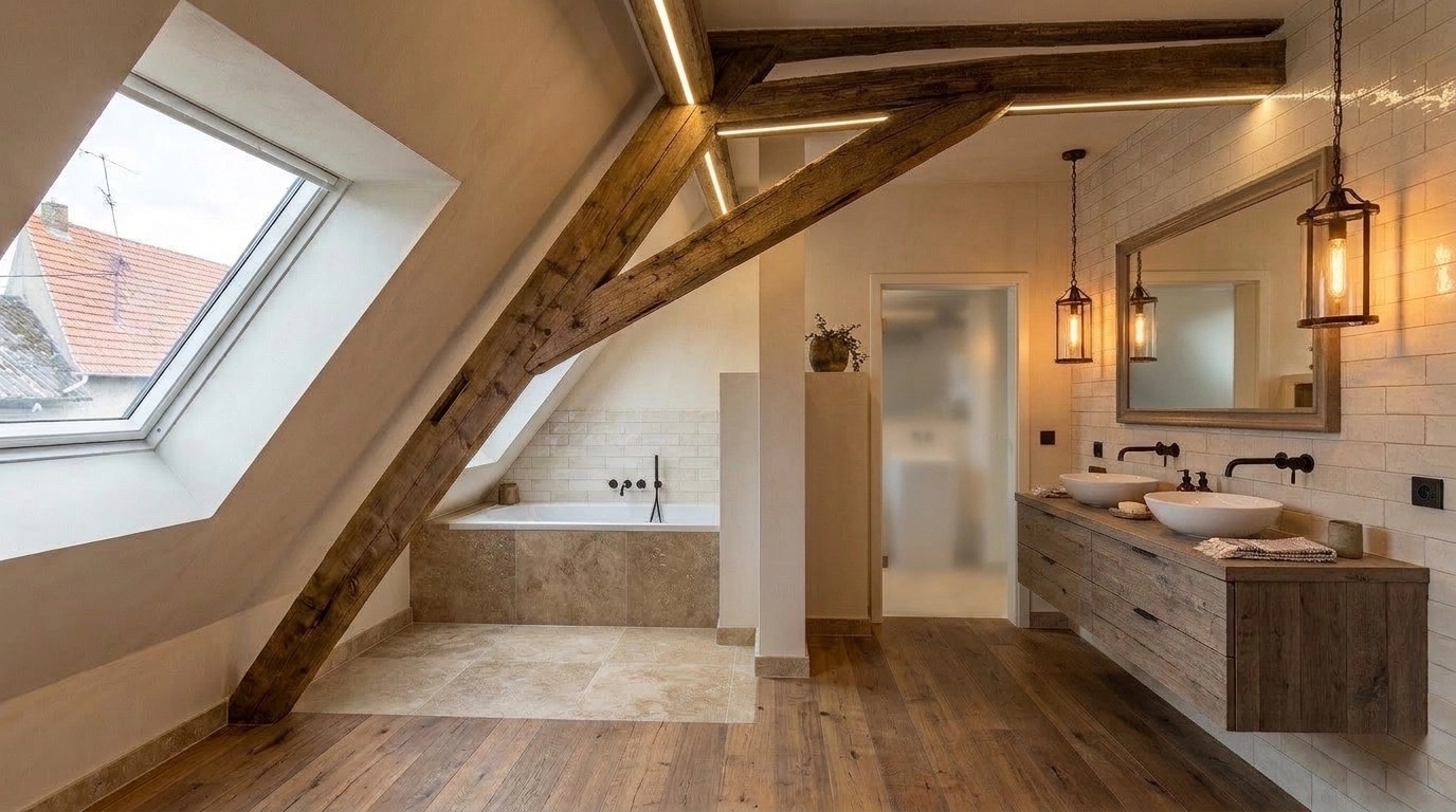 Interior design in Modern Farmhouse style — Bathroom by GenRoom AI