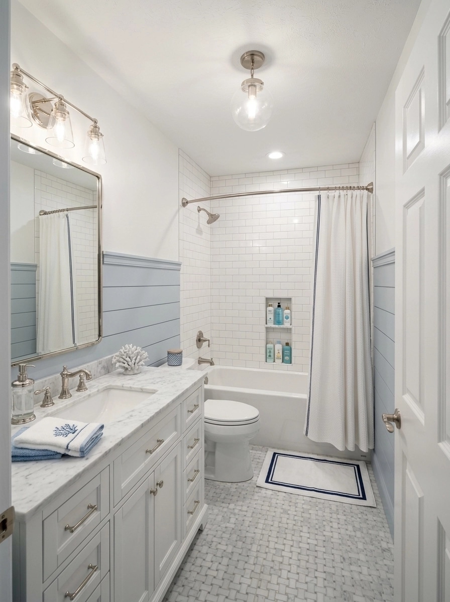Coastal / Hamptons Bathroom design — interior photo by GenRoom AI