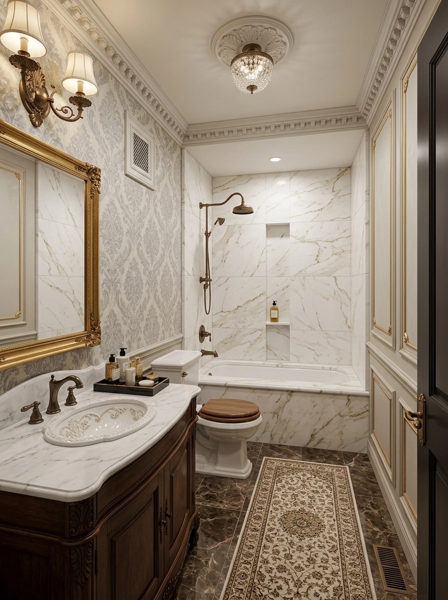 Neoclassic Bathroom design — interior photo by GenRoom AI