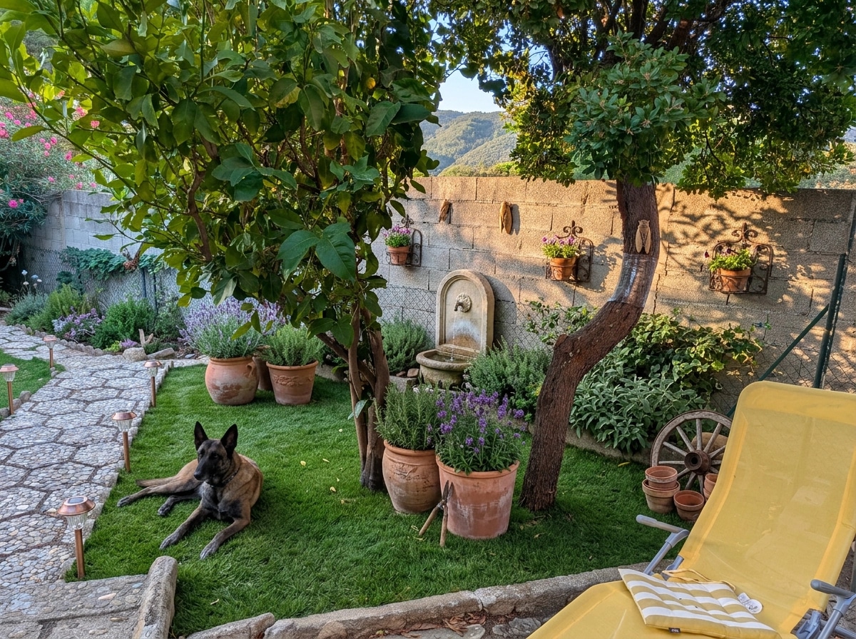 Thiết kế cảnh quan theo phong cách Provence Garden — Sân bởi GenRoom AI