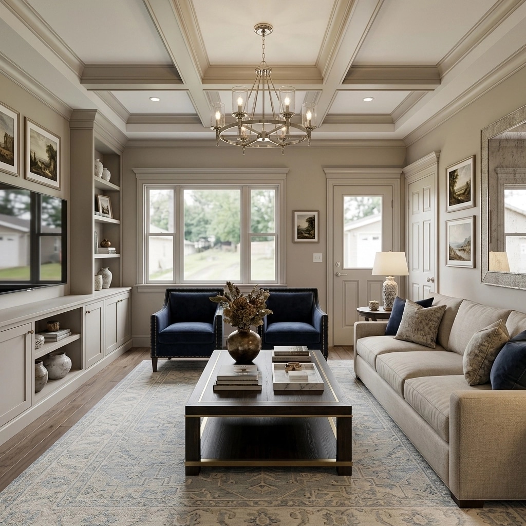 Transitional Living Room design — interior photo by GenRoom AI