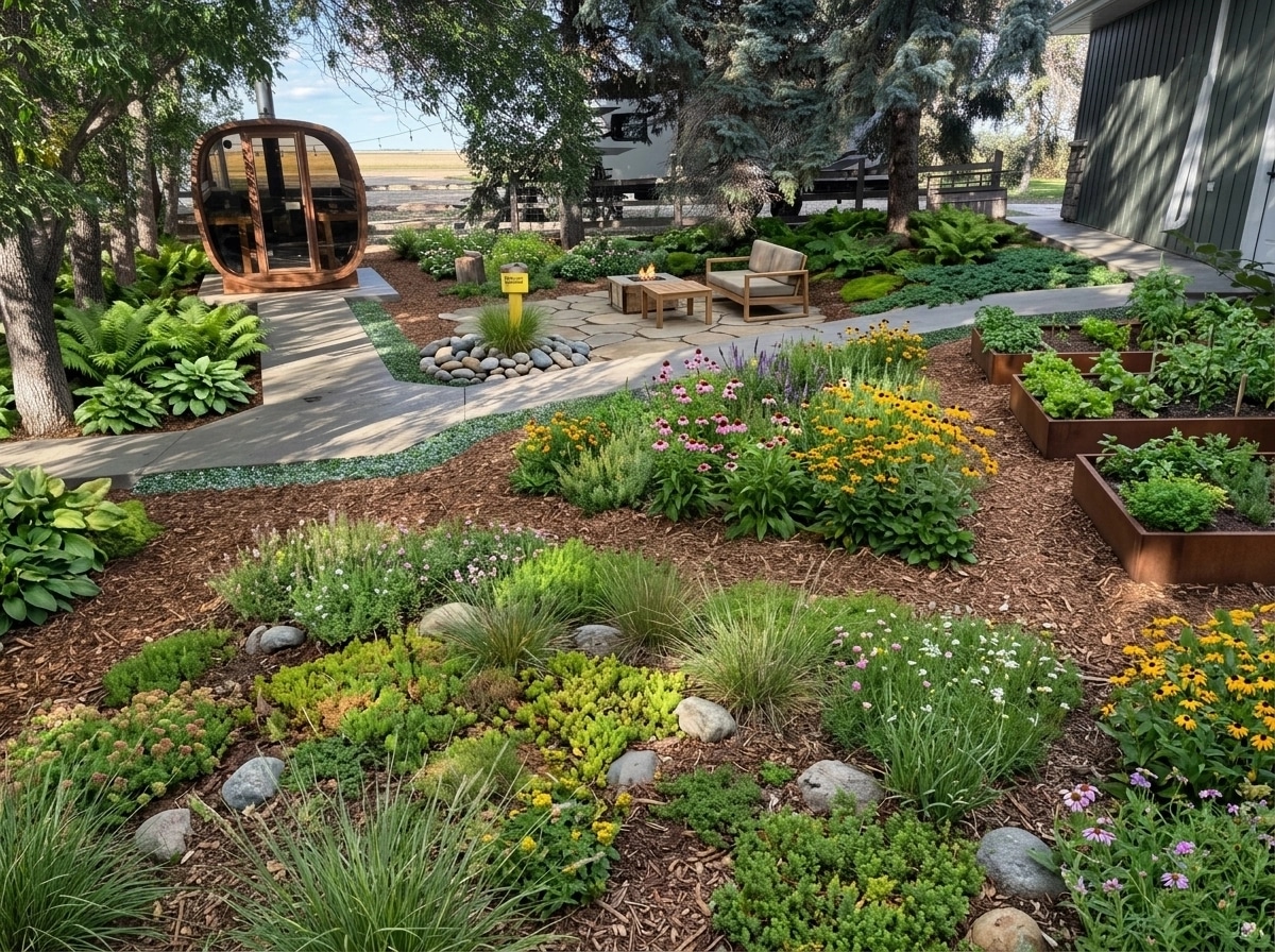 Landscape design in Eco Natural Garden style — Yard by GenRoom AI