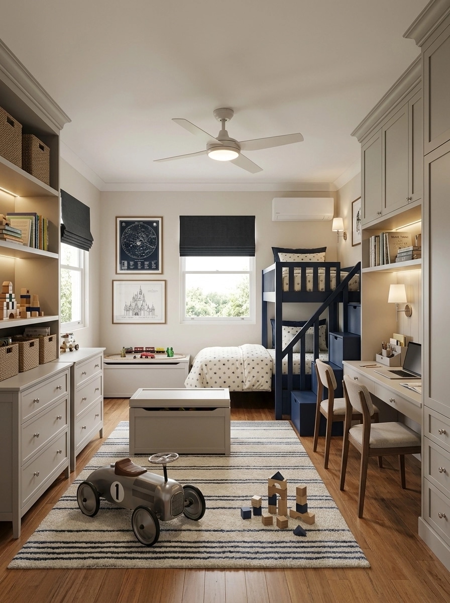 Transitional Kids Room design — interior photo by GenRoom AI