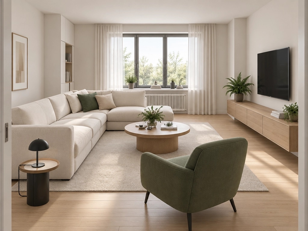 Interior design in Minimalism style — Living Room by GenRoom AI