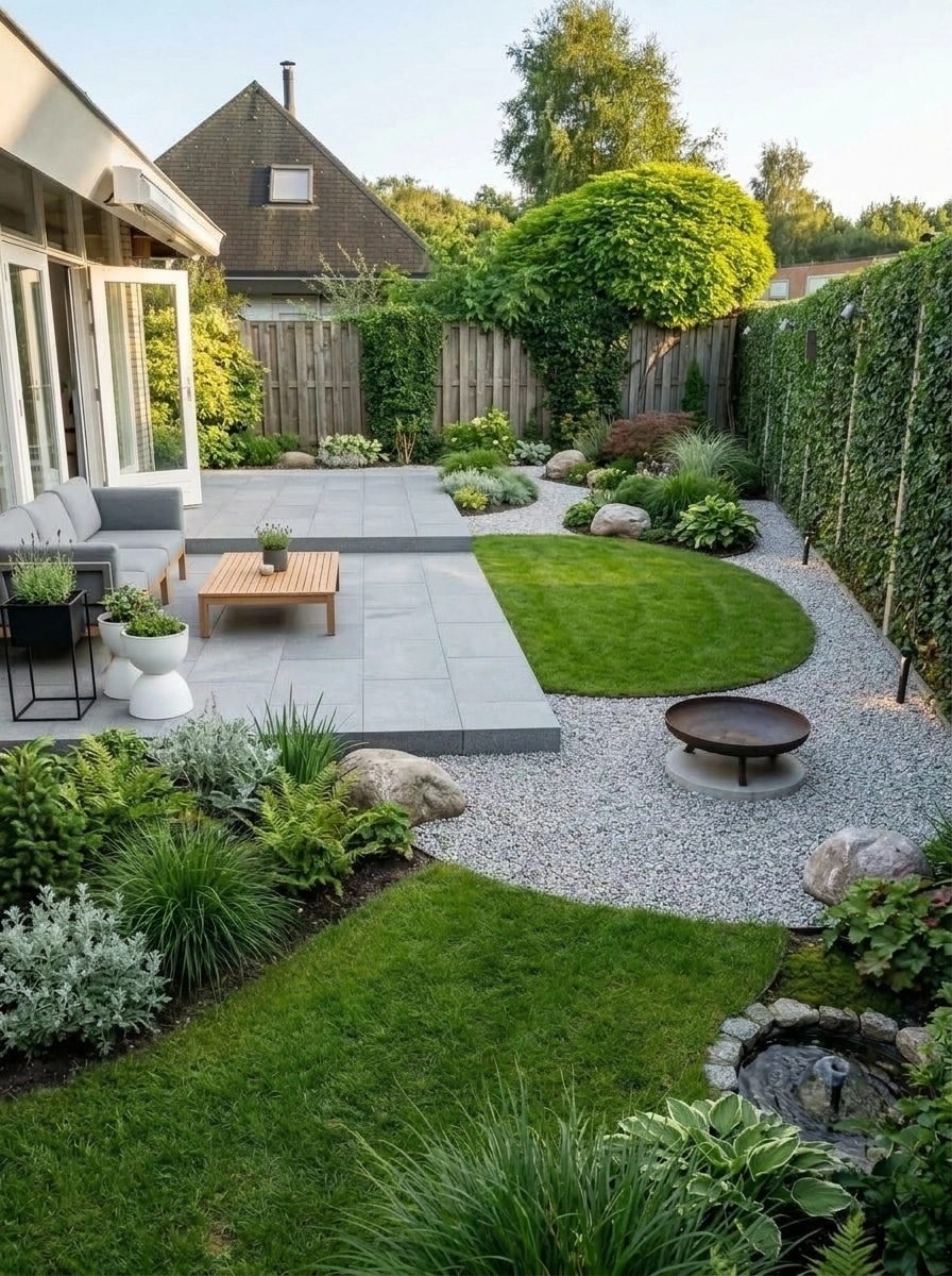 Landscape design in Scandinavian Garden style — Yard by GenRoom AI