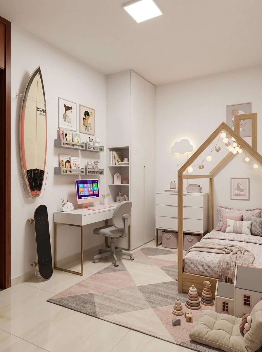 Contemporary Kids Room design — interior photo by GenRoom AI