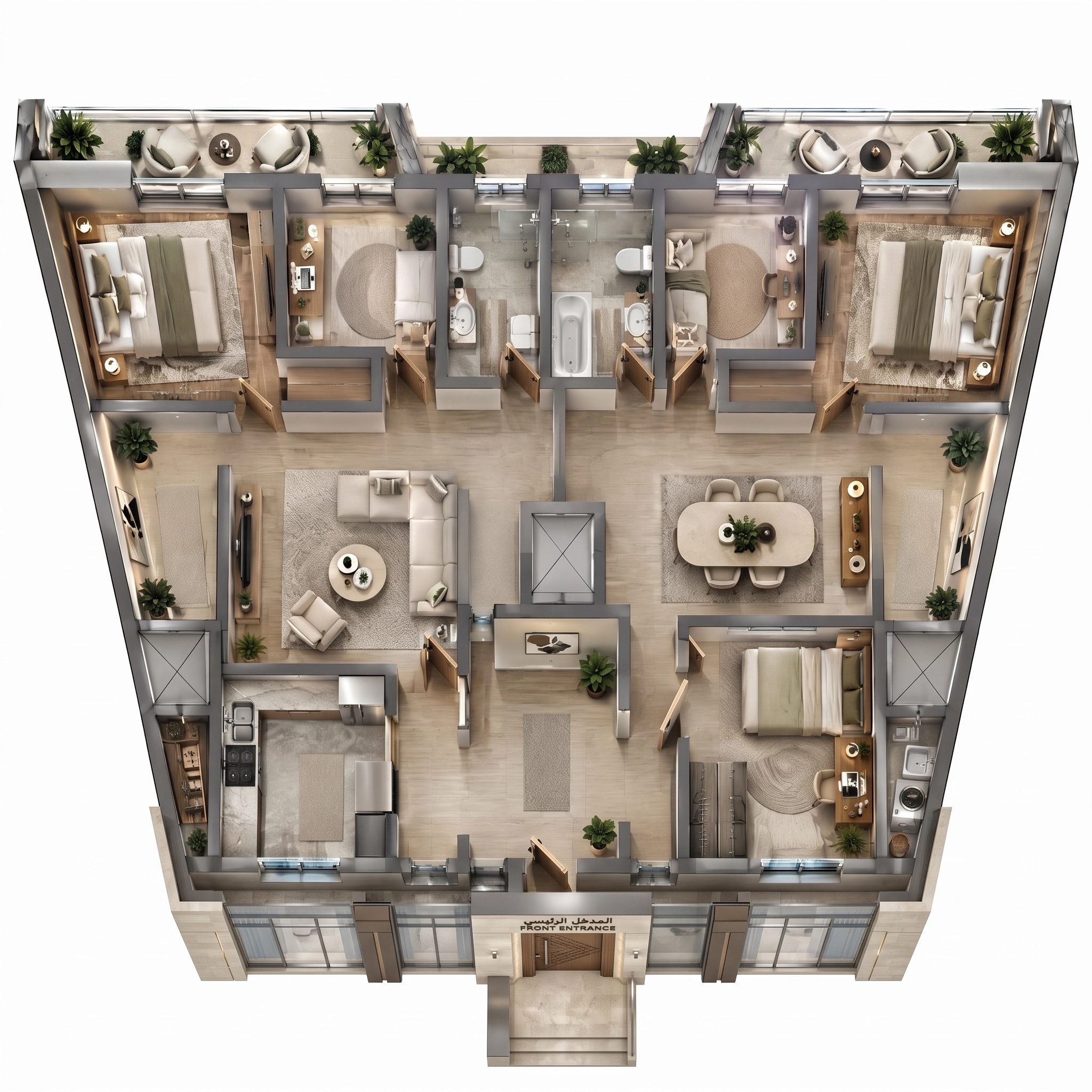 التصميم الداخلي بنمط Contemporary — غرفة المعيشة من GenRoom AI