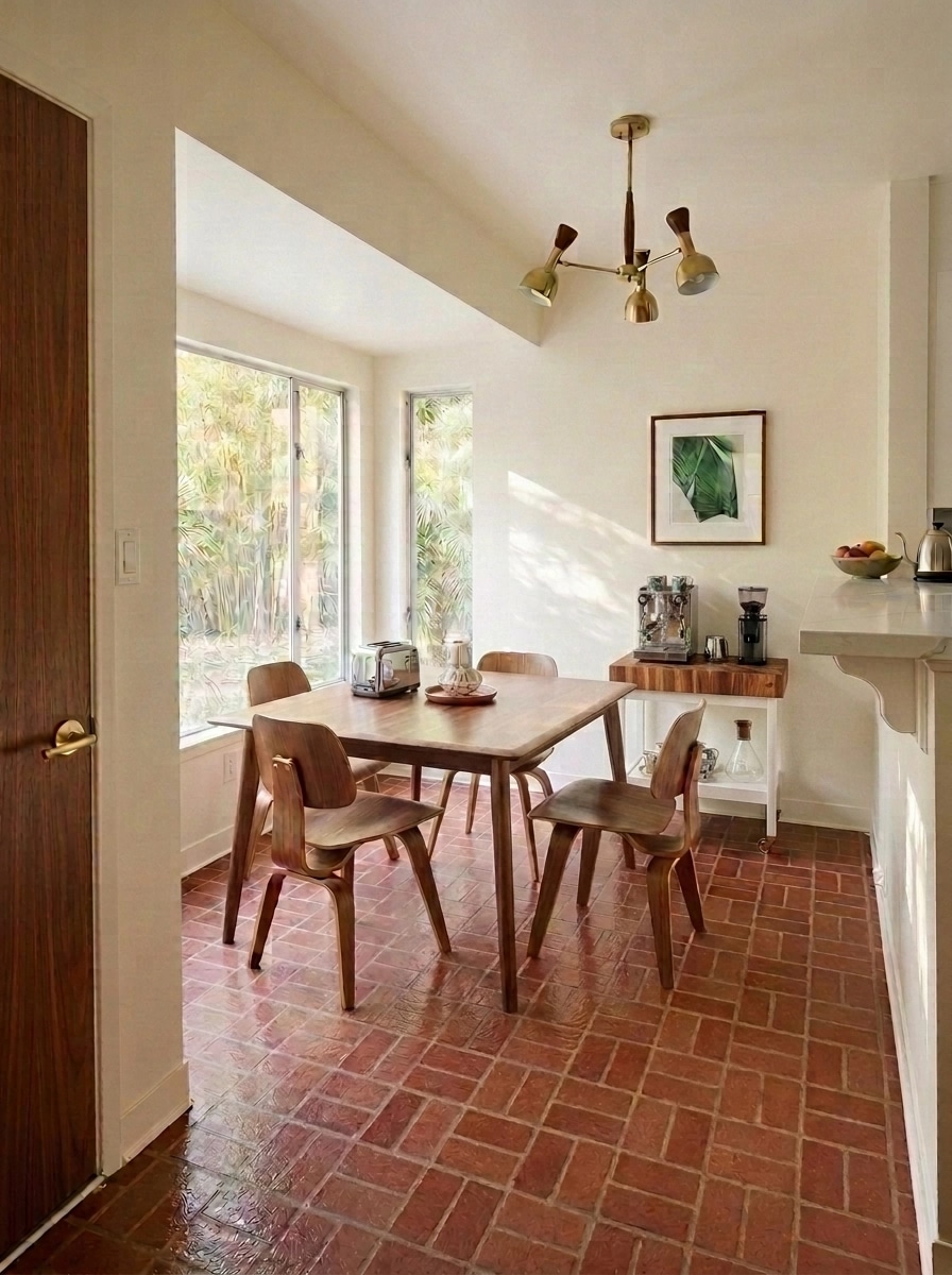 Kitchen interior in Mid-Century Modern style — photo by GenRoom AI
