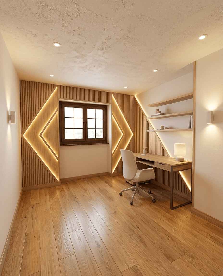 Office interior in Scandinavian style — photo by GenRoom AI