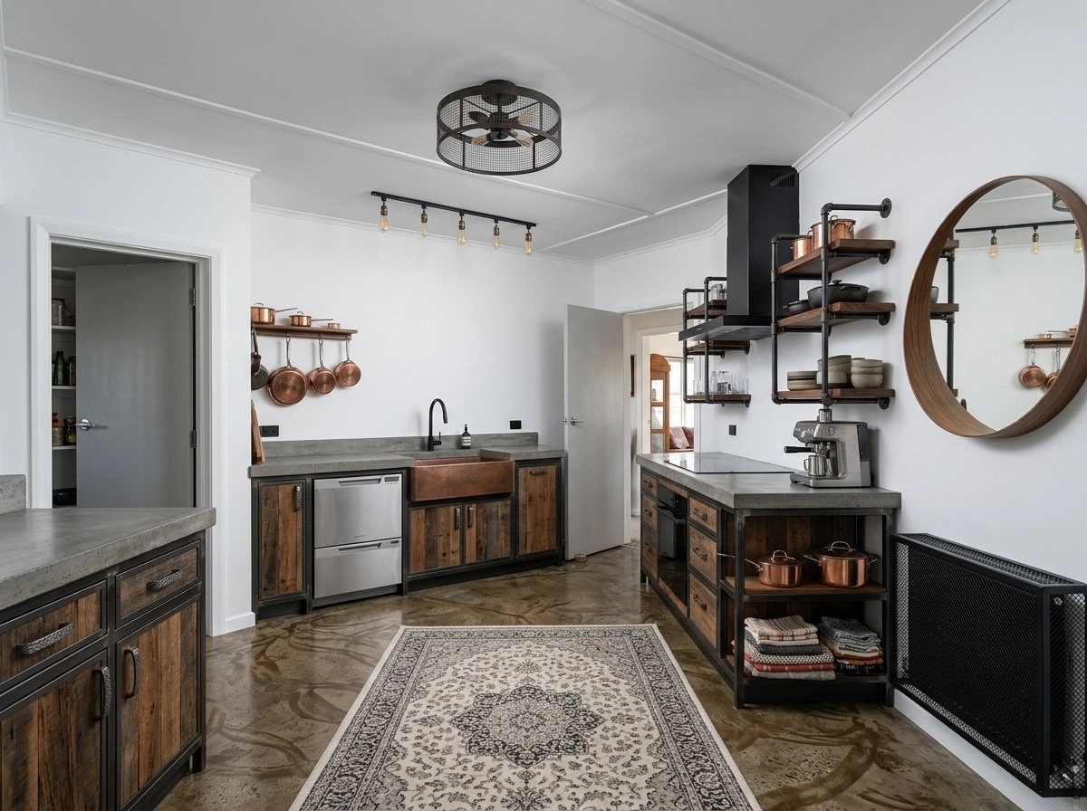 Loft / Industrial Kitchen design — interior photo by GenRoom AI