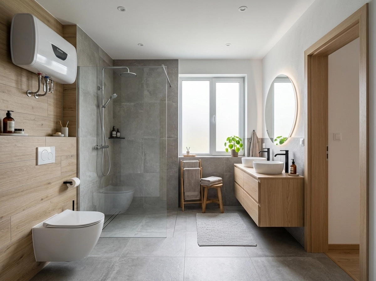 Bathroom interior in Scandinavian style — photo by GenRoom AI