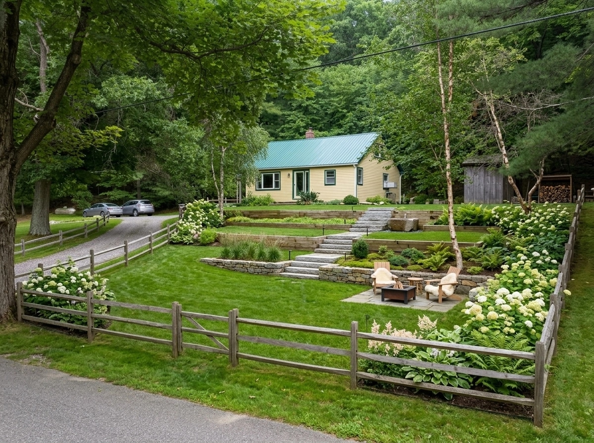 Landscape design in Scandinavian Garden style — Yard by GenRoom AI