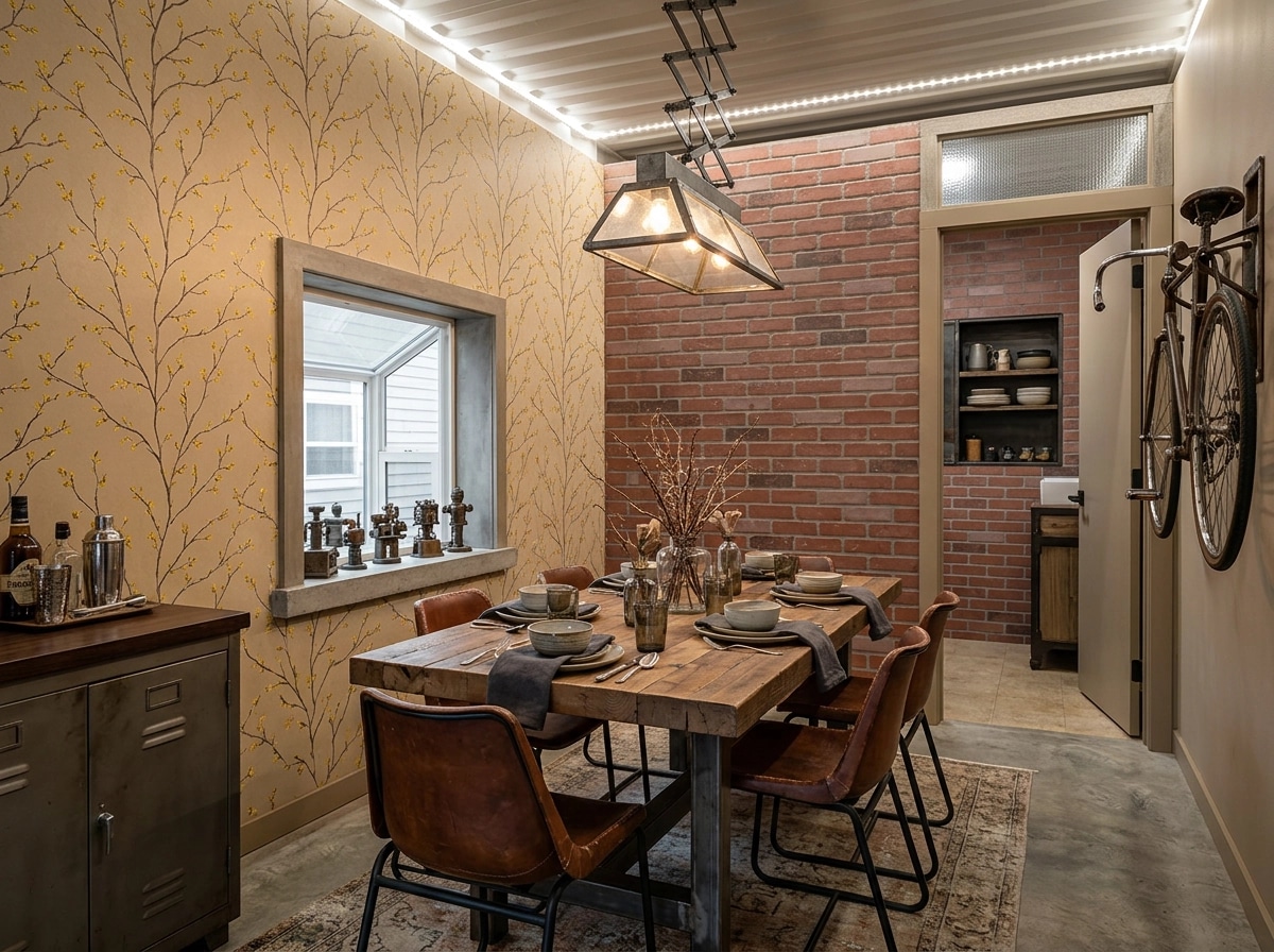 Interior design in Loft / Industrial style — dining_room by GenRoom AI