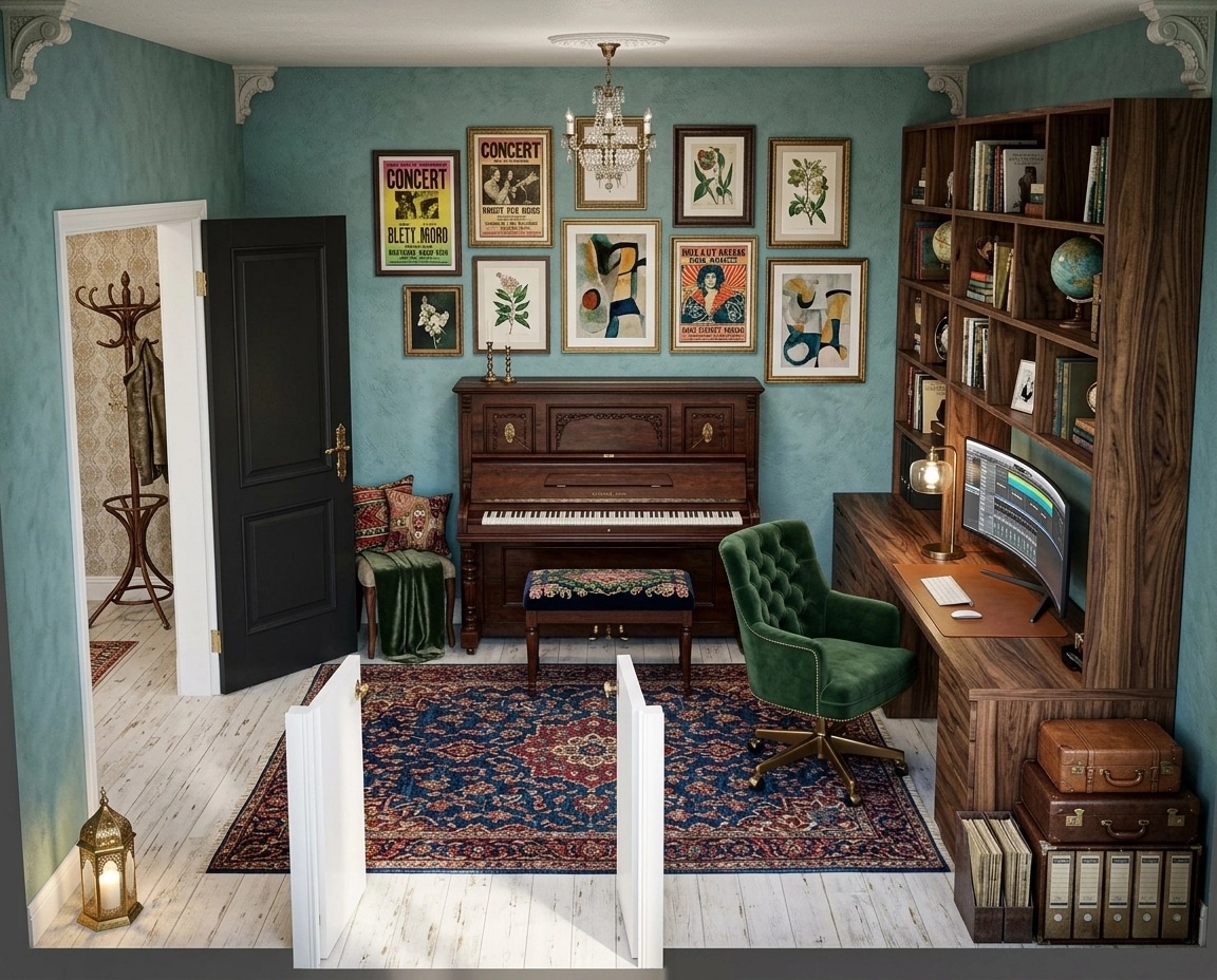 Office interior in Eclectic style — photo by GenRoom AI