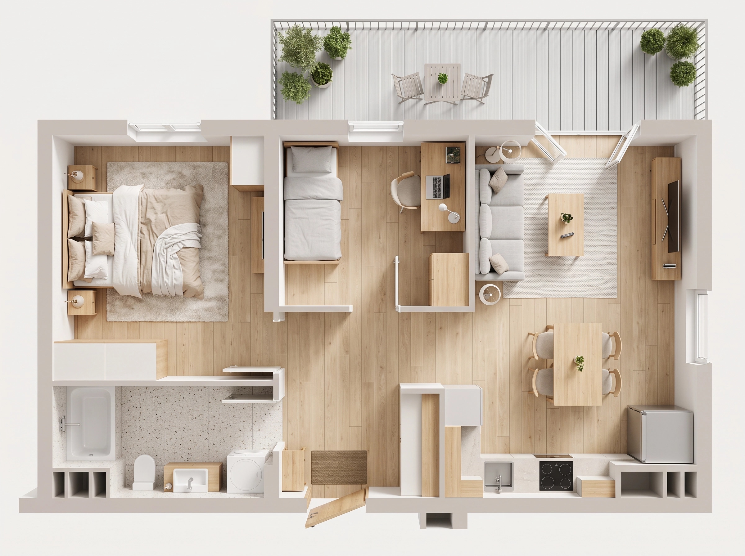 Interior design in Scandinavian style — Living Room by GenRoom AI
