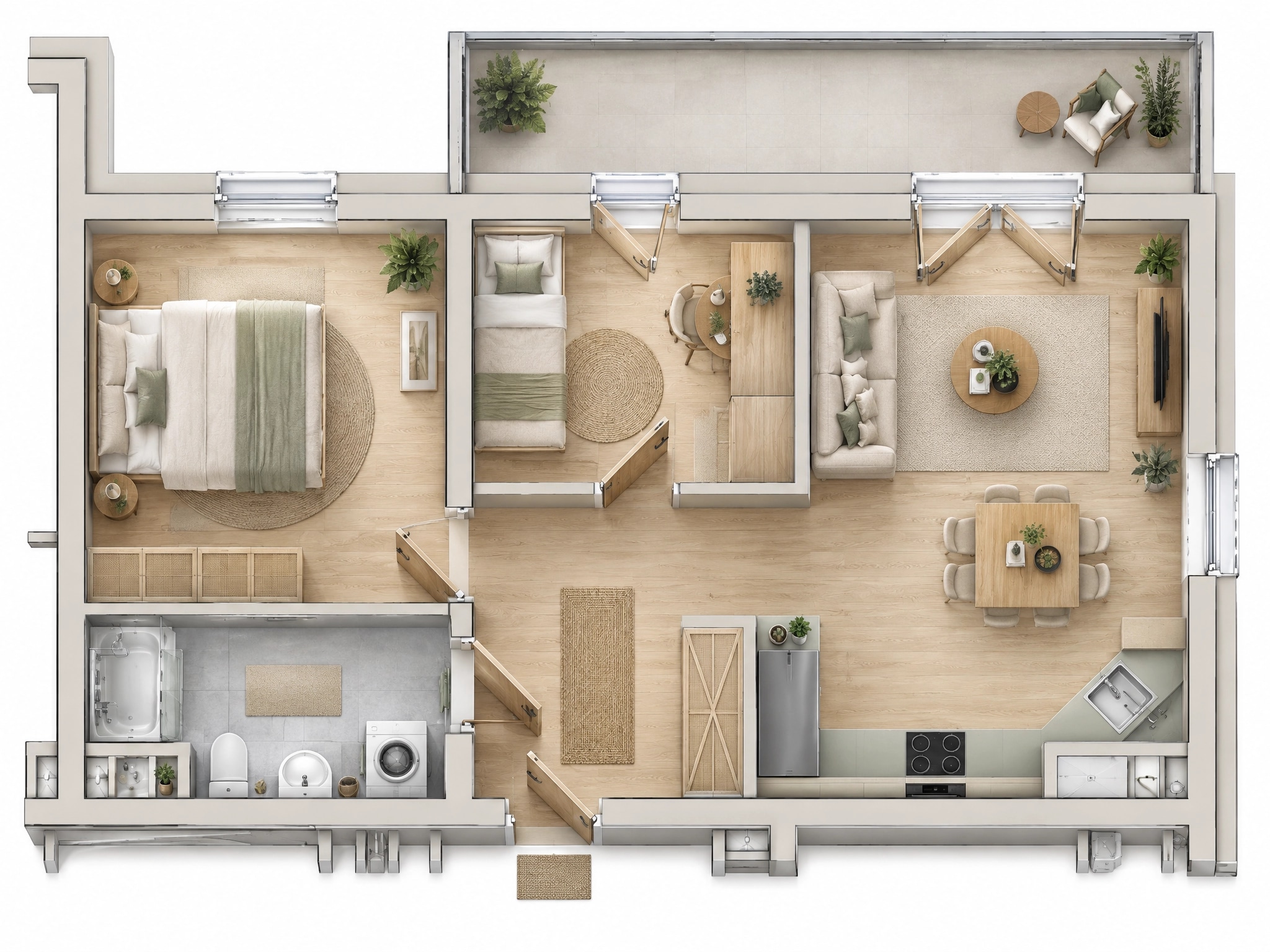 Interior design in Scandinavian style — Living Room by GenRoom AI