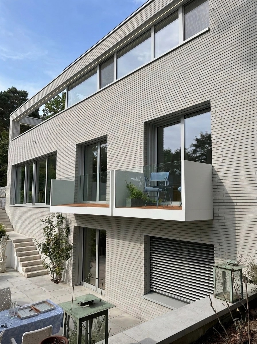 Fasad desain di Minimalist Facade gaya — Fasad oleh GenRoom AI