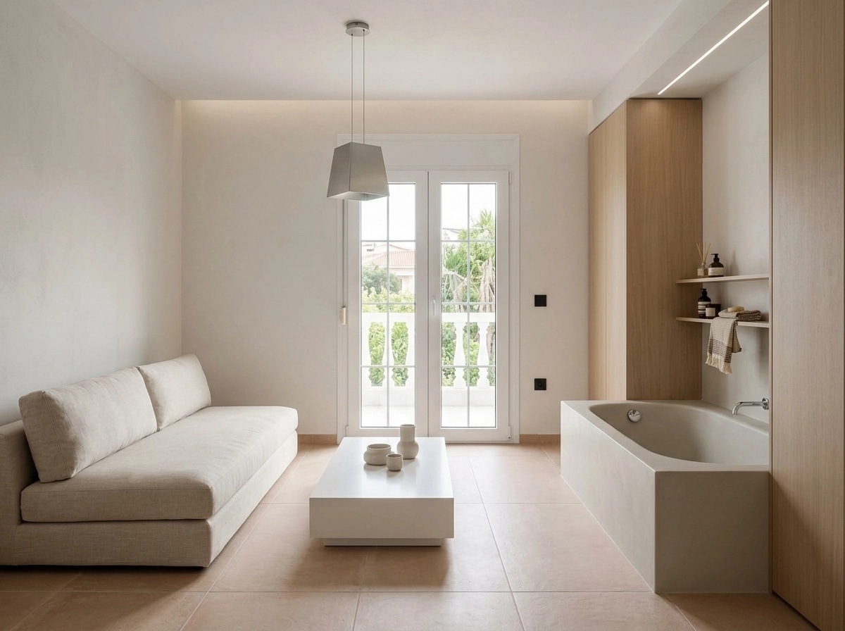 Interior design in Minimalism style — Living Room by GenRoom AI