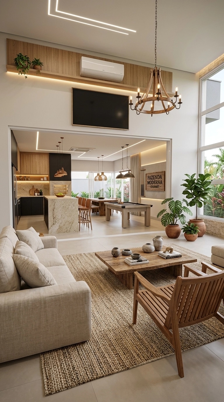 Interiördesign i stilen Modern Farmhouse — Vardagsrum av GenRoom AI