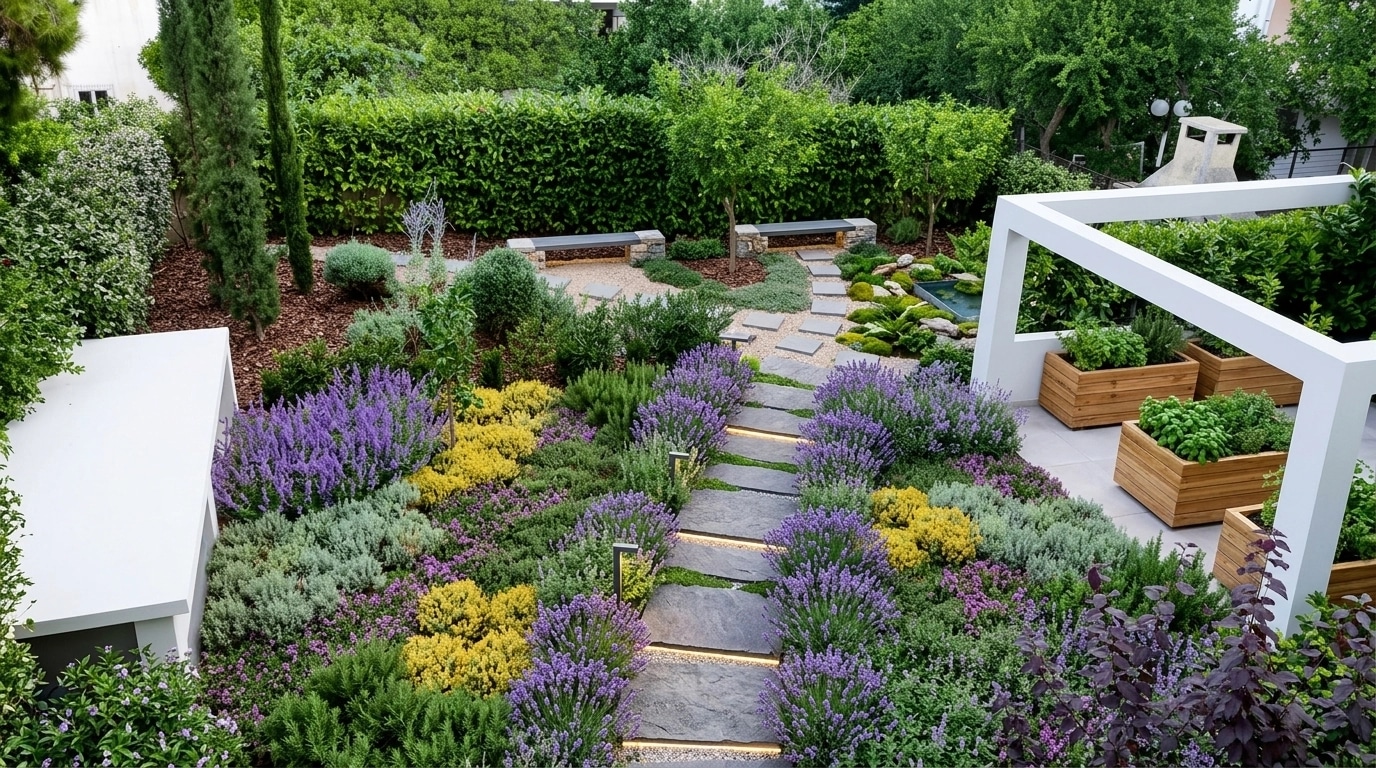 Landscape design in Eco Natural Garden style — Yard by GenRoom AI