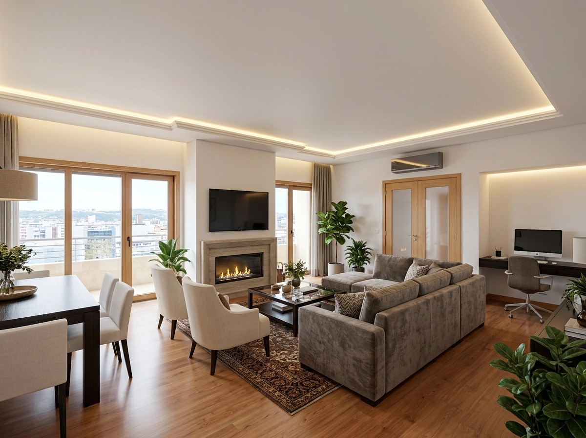Transitional Ruang Tamu design — interior photo by GenRoom AI