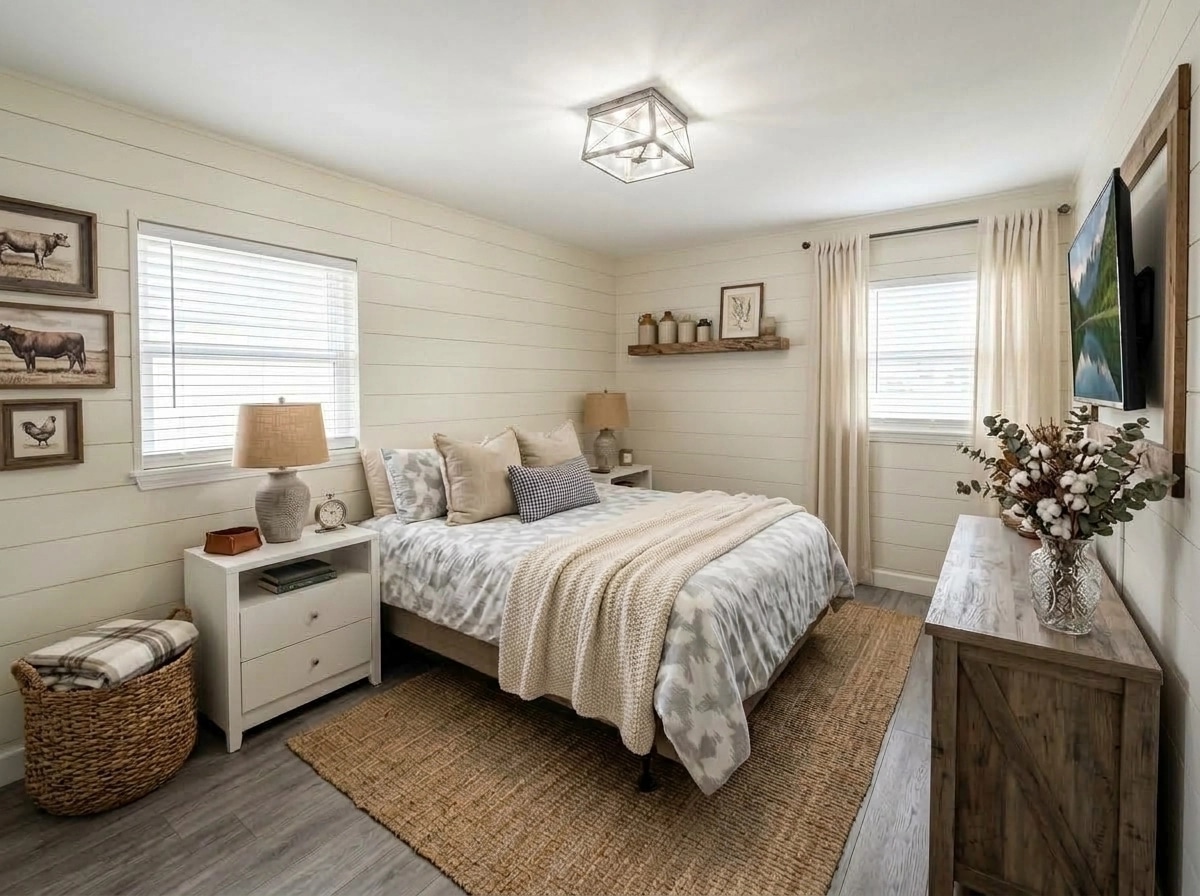 Modern Farmhouse Bedroom design — interior photo by GenRoom AI