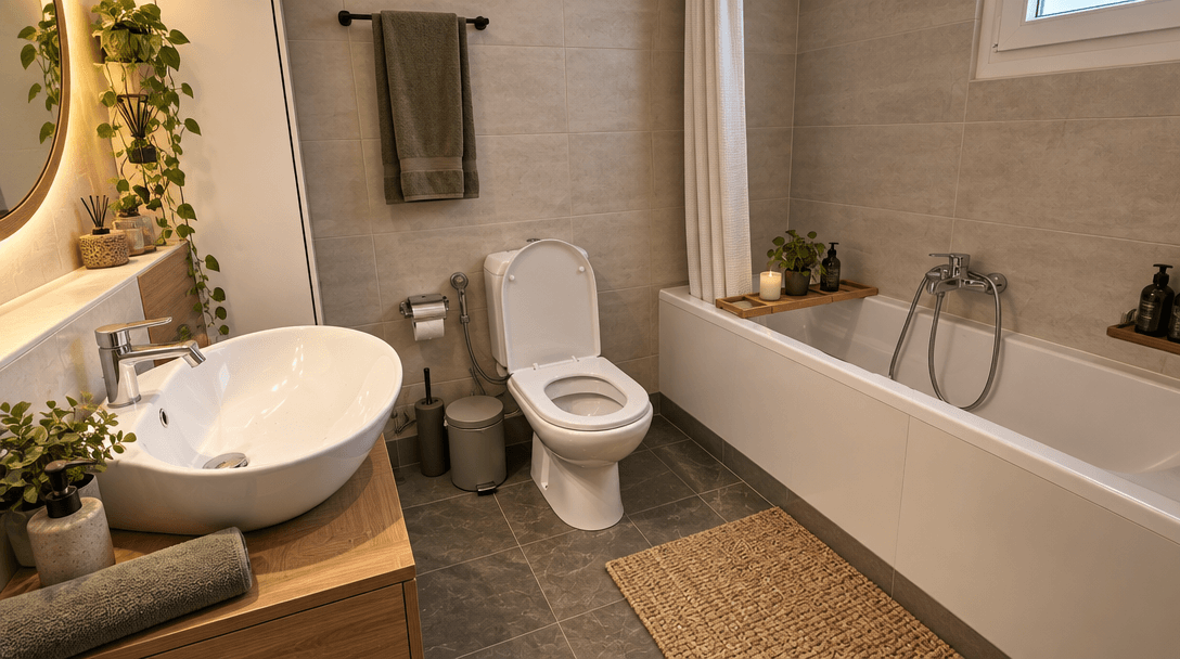İç mekân tasarımı Contemporary stili — Banyo GenRoom AI