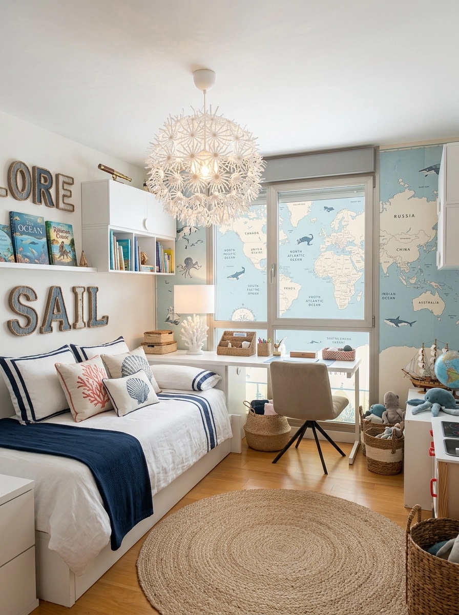 Interior design in Coastal / Hamptons style — Kids Room by GenRoom AI