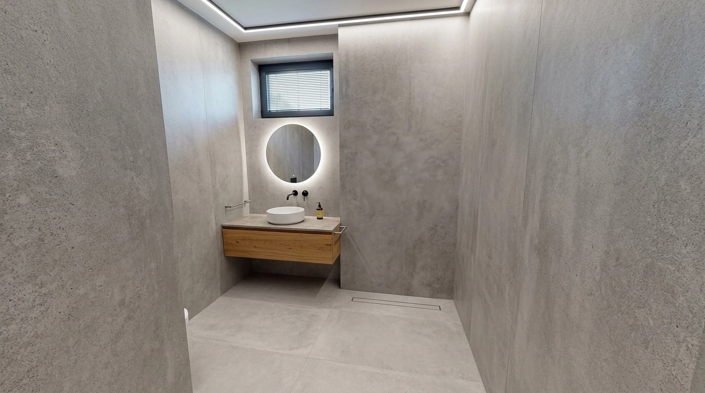 Bathroom interior in Minimalism style — photo by GenRoom AI