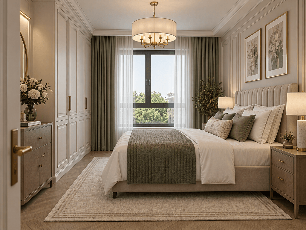 Interior design in Neoclassic style — Bedroom by GenRoom AI