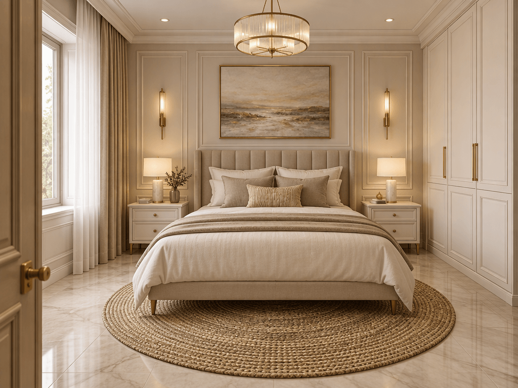 Interior design in Neoclassic style — Bedroom by GenRoom AI