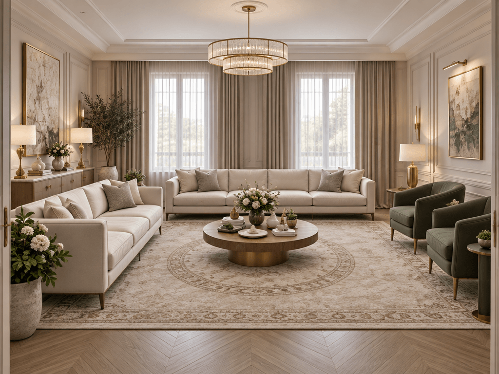 Interior design in Neoclassic style — Living Room by GenRoom AI