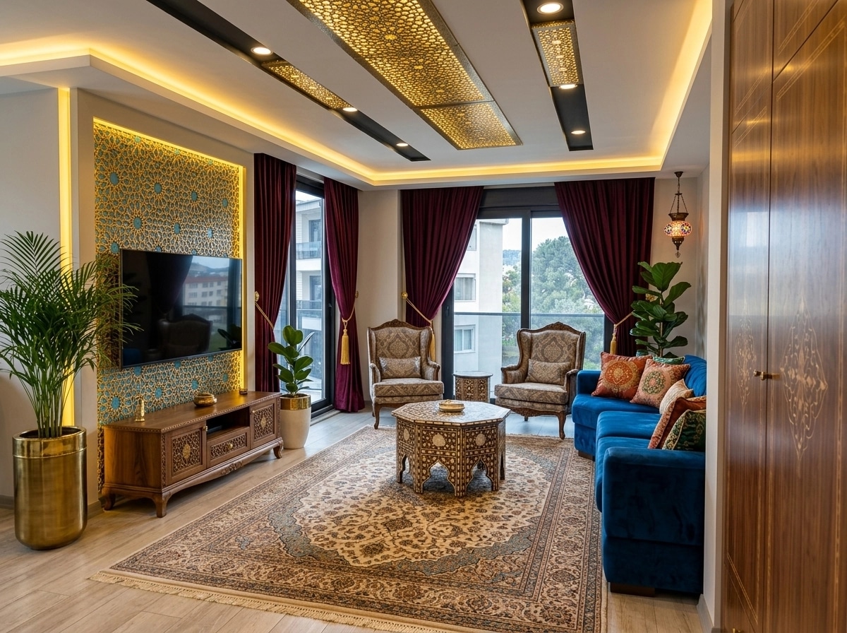 Design d'interni in stile Ottoman — Soggiorno di GenRoom AI