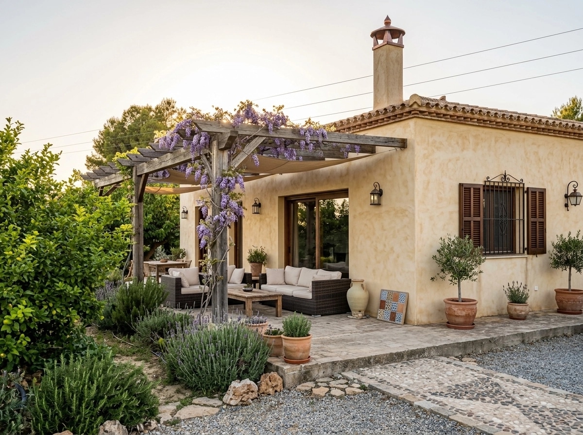 Facade design in Mediterranean Facade style — photo by GenRoom AI