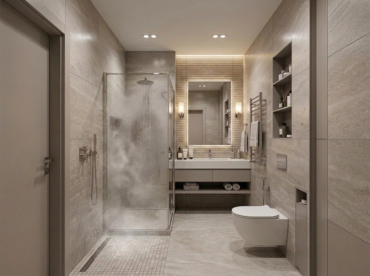 Bathroom interior in Contemporary style — photo by GenRoom AI