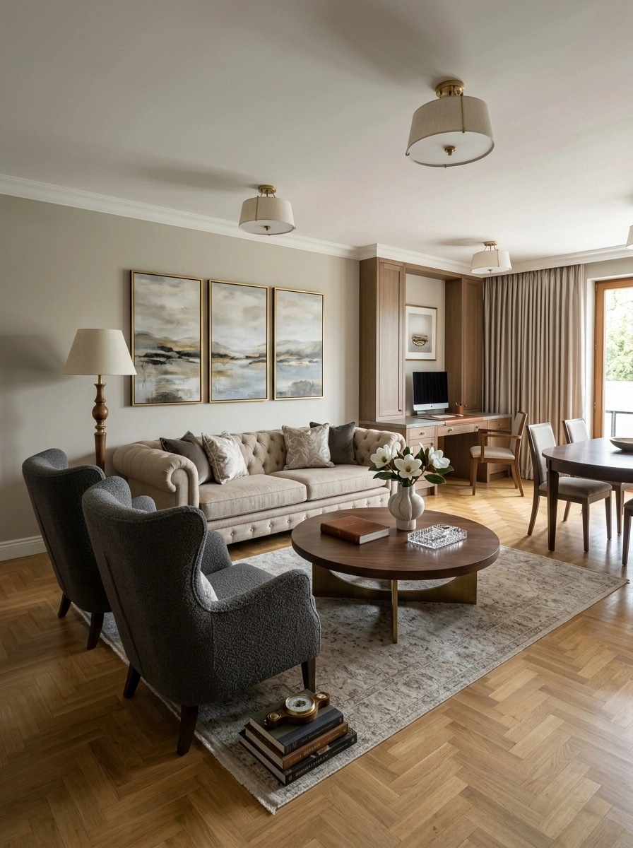 Transitional Living Room design — interior photo by GenRoom AI