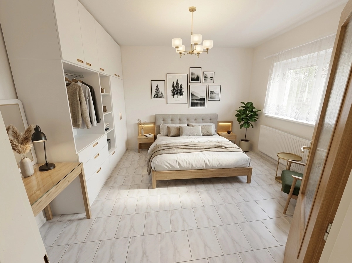 Interior design in Scandinavian style — Bedroom by GenRoom AI