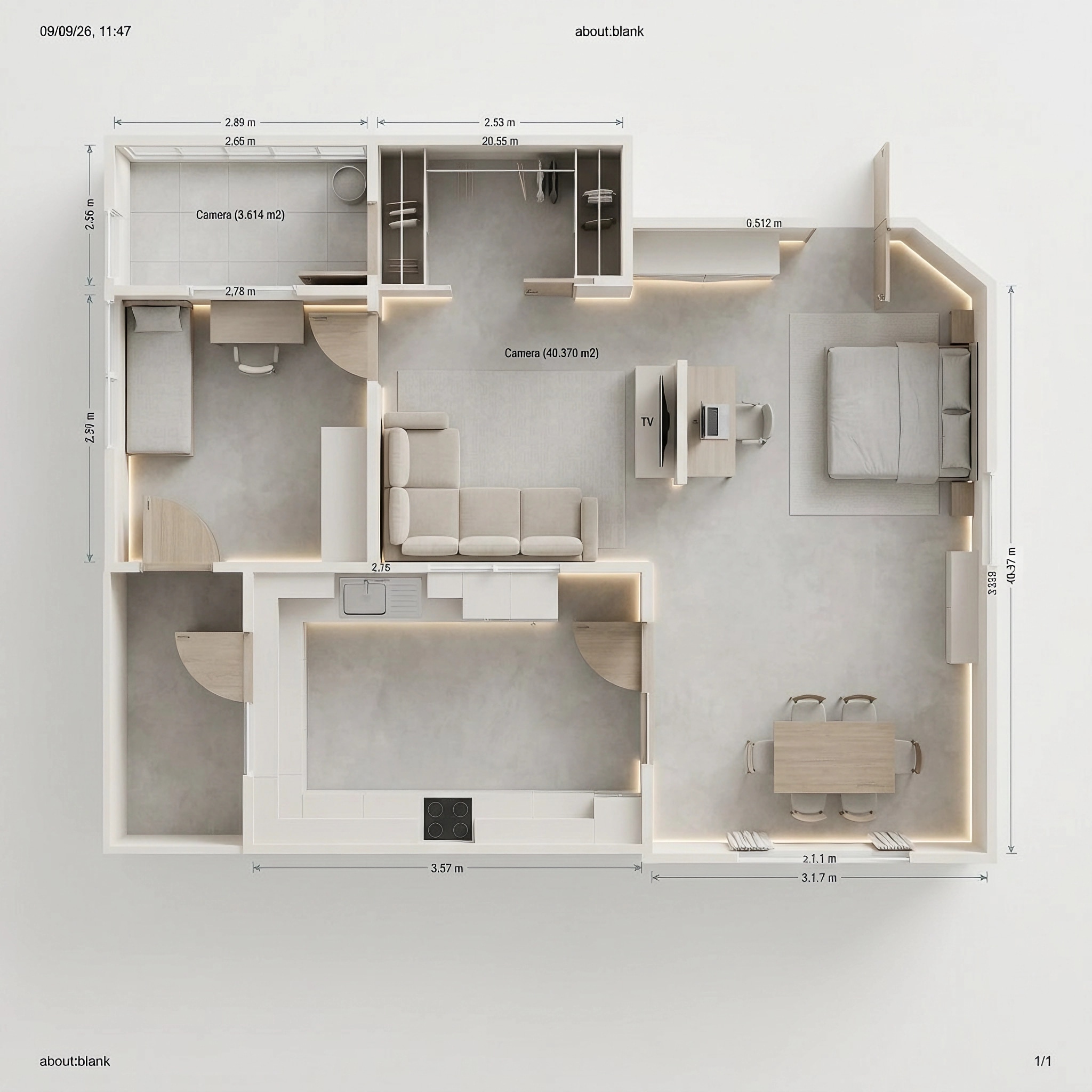 Interior design in Minimalism style — Living Room by GenRoom AI