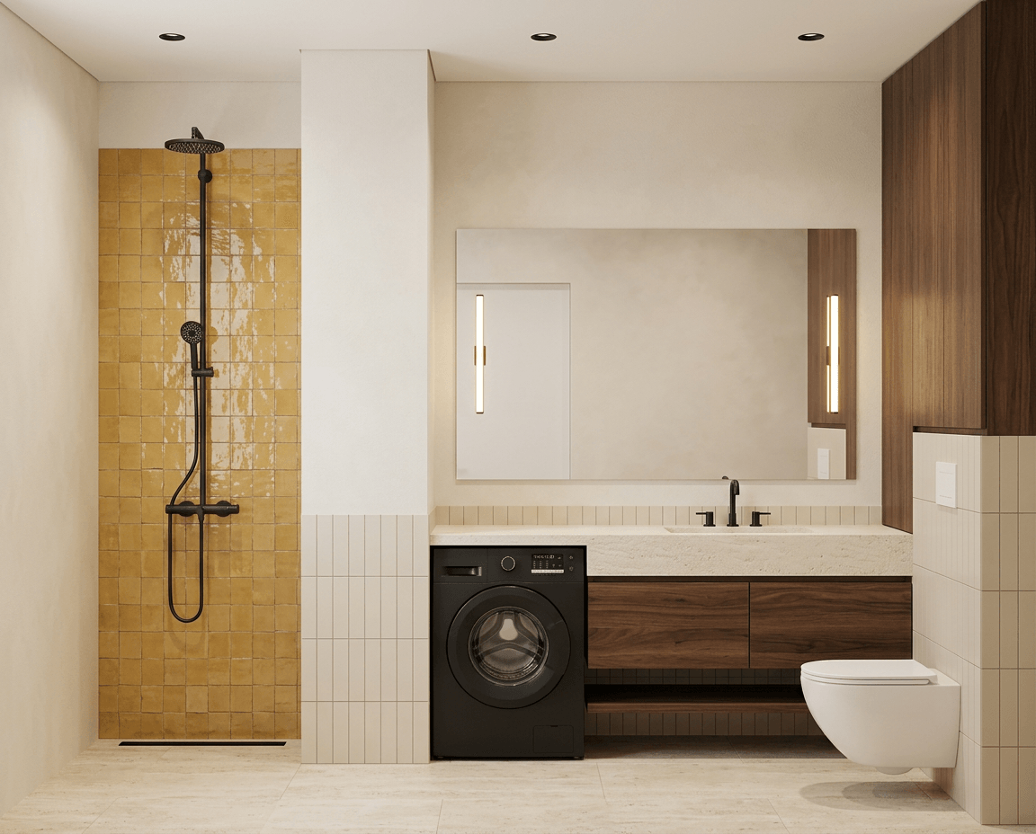 Scandinavian Bathroom design — interior photo by GenRoom AI