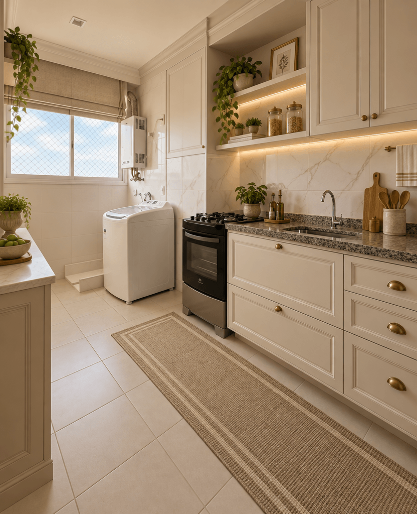 Kitchen interior in Neoclassic style — photo by GenRoom AI
