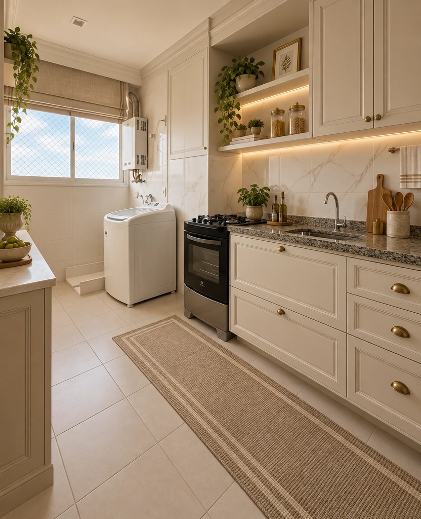 Kitchen interior in Neoclassic style — photo by GenRoom AI