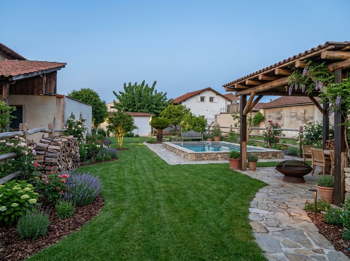 Country Rustic Garden Yard design — yard photo by GenRoom AI