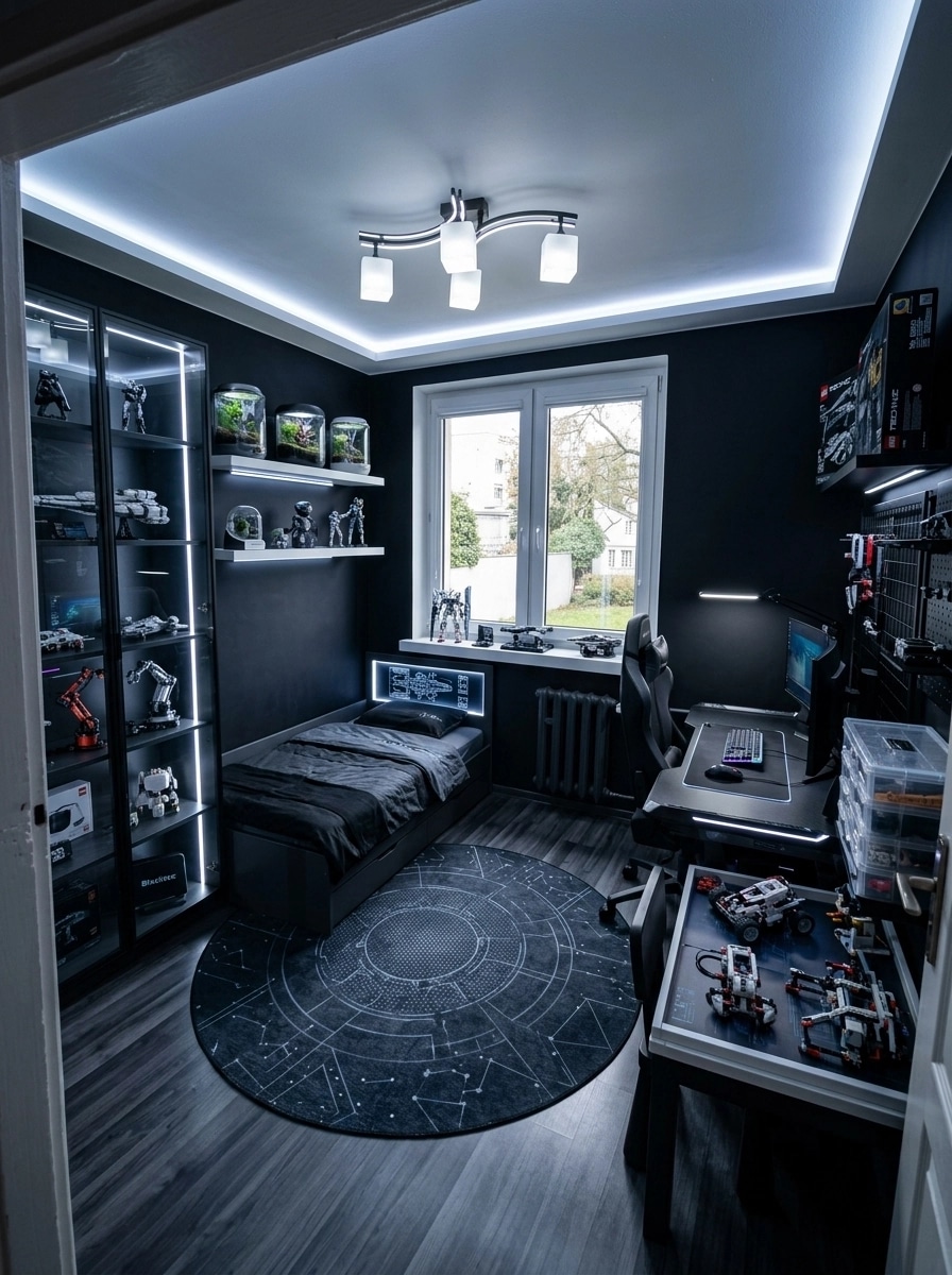Design d'interni in stile Blacktec — Camera dei bambini di GenRoom AI