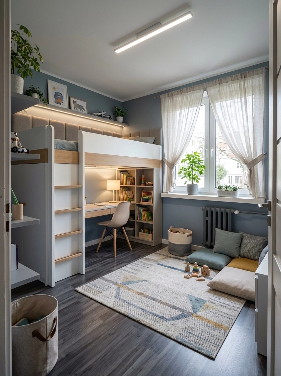 Contemporary Kids Room design — interior photo by GenRoom AI