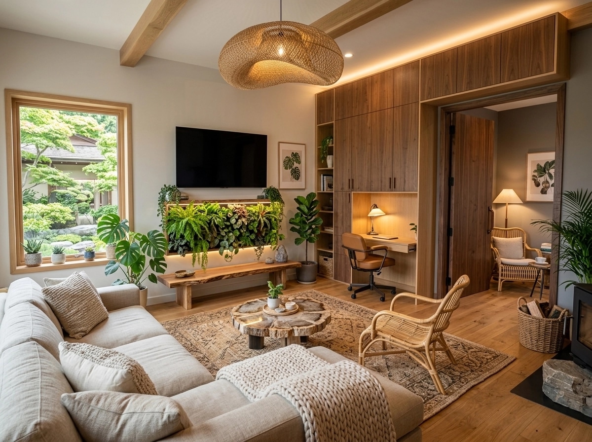 Interior design in Biophilic style — Living Room by GenRoom AI
