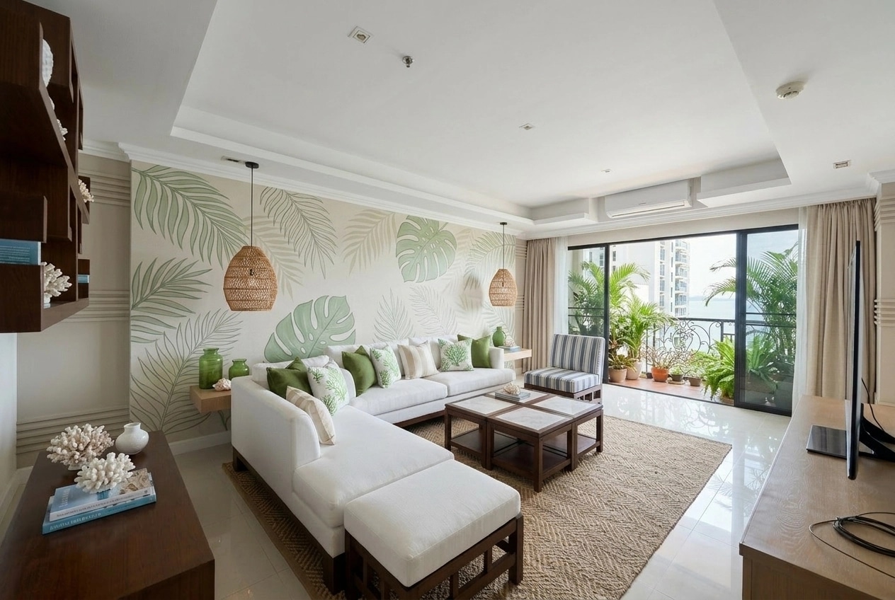 Interior design in Coastal / Hamptons style — Living Room by GenRoom AI
