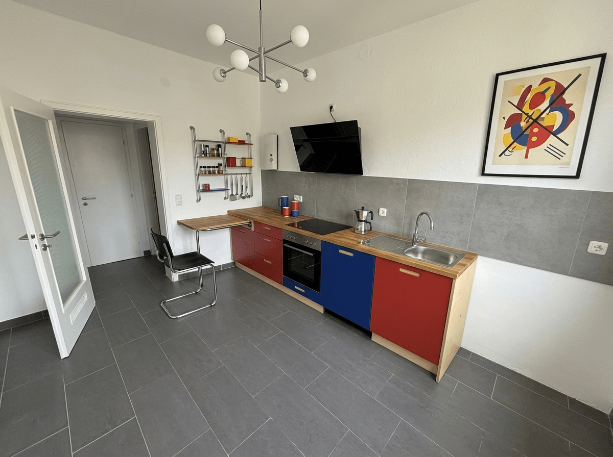 Kitchen interior in Bauhaus style — photo by GenRoom AI