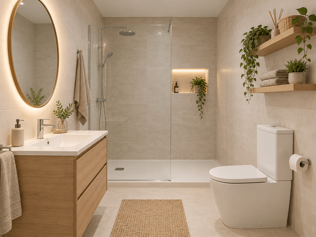 Bathroom interior in Scandinavian style — photo by GenRoom AI